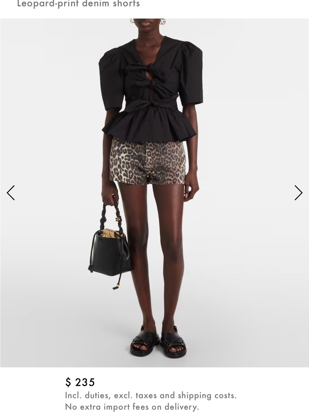 Leopard Print High-Waist Women’s Shorts - Brown/Black - Picture 2 of 6